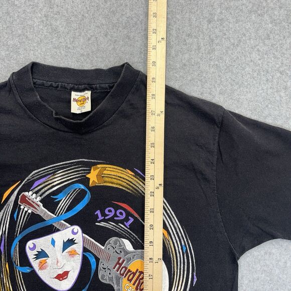 VTG Hard Rock Cafe New Orleans Mardi Gras 1991 T-Shirt Adult Large L Black USA - Picture 8 of 10